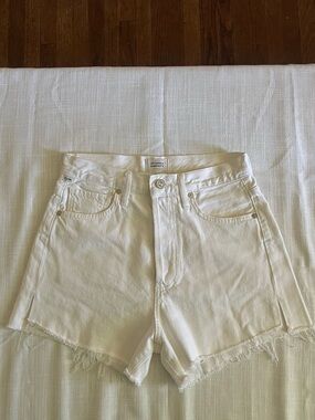citizens of humanity White Denim Frayed Hem Women's Shorts 24